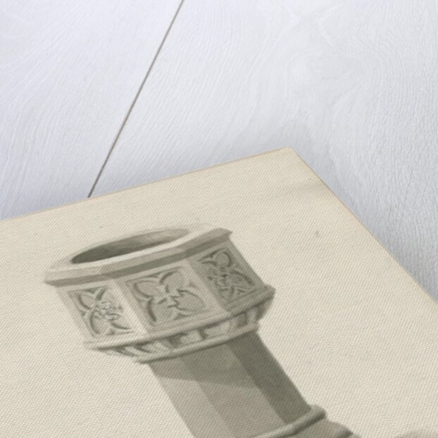 Font in Norton Canes Church by John Buckler