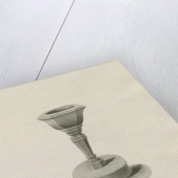 Font in Okeover Church: sepia drawing, 1847 by John Buckler