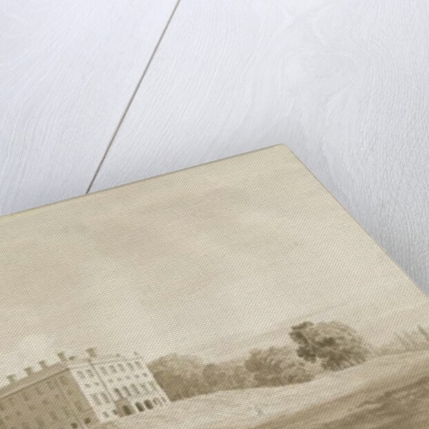 Patshull House: sepia wash drawing, Aug 1820 by Cornelius Varley