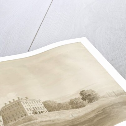 Patshull House: sepia wash drawing, Aug 1820 by Cornelius Varley