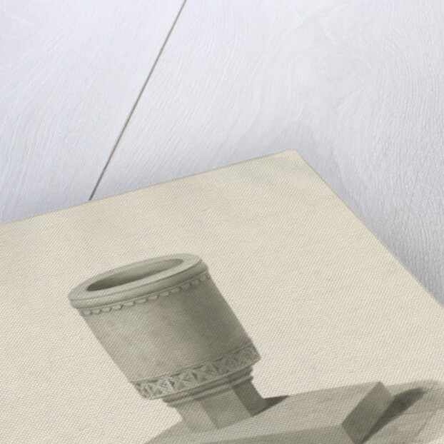 Font in Standon Church by John Buckler