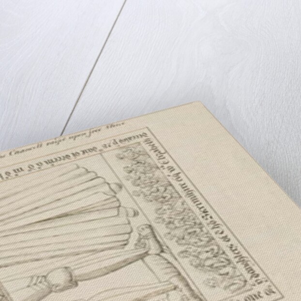 Standon Church - Tomb of Francis Rose: pen drawing by John Robert Fernyhough