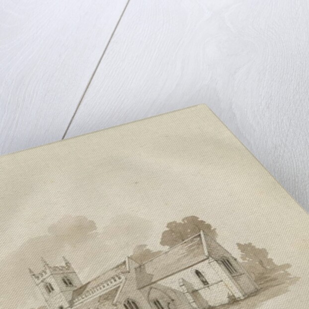 Standon Church: pen and ink drawing by School English