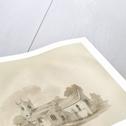 Standon Church: pen and ink drawing by School English