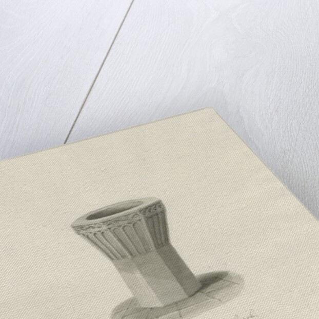 Font in Pattingham Church: sepia wash drawing, 1846 by John Buckler
