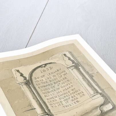 Seighford Church - Stone tablet to Edward Bowyer by Thomas Peploe Wood