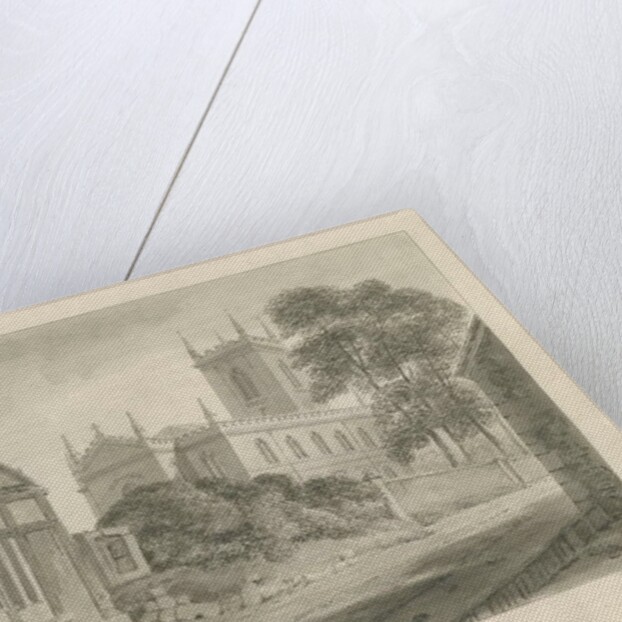 Stone Church: sepia drawing, 1841 by John Chessell Buckler