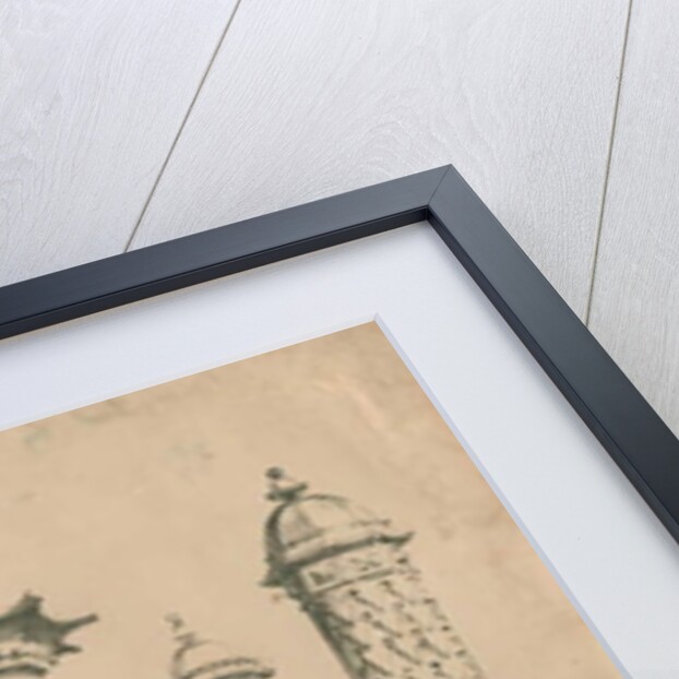 Thickbroom Hall ['Manley Hall'] - Finials and Chimneys: lithograph, 1838 by Thomas Peploe Wood