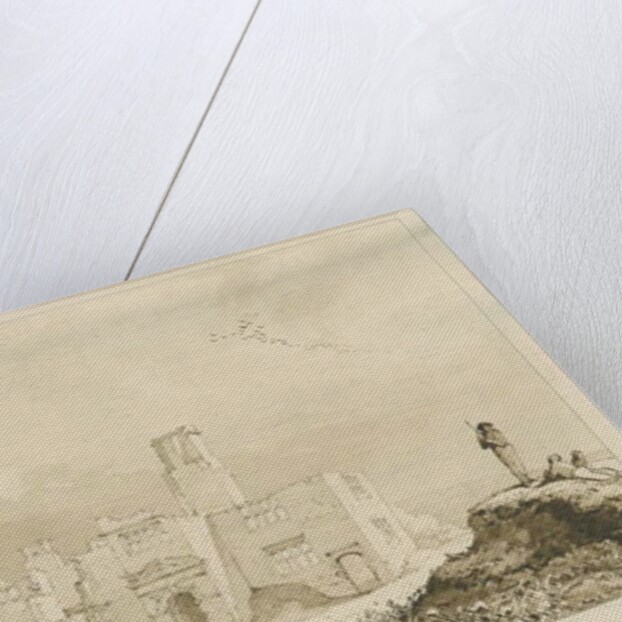 Tittensor - Old Manor House: sepia wash drawing, 1837 by Thomas Peploe Wood
