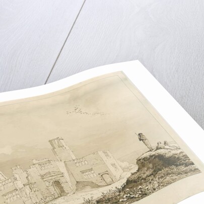 Tittensor - Old Manor House: sepia wash drawing, 1837 by Thomas Peploe Wood