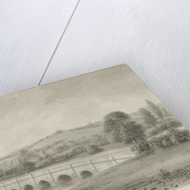 Stone - Bridge over the River Trent: sepia wash drawing, 1844 by John Buckler