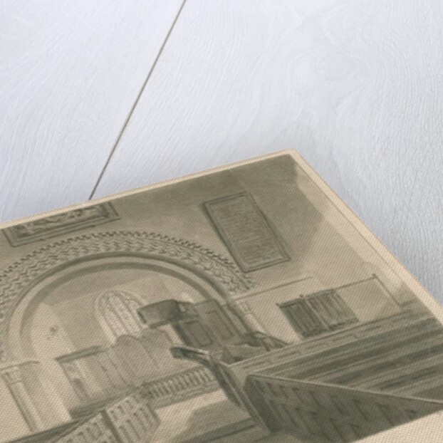 Interior of Stowe Church: sepia wash drawing, 1841 by George Buckler