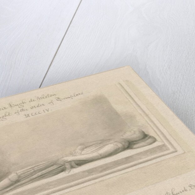 Weston-under-Lizard Church - Effigy of Sir Hugh de Weston: sepia drawing, 1842 by John Buckler