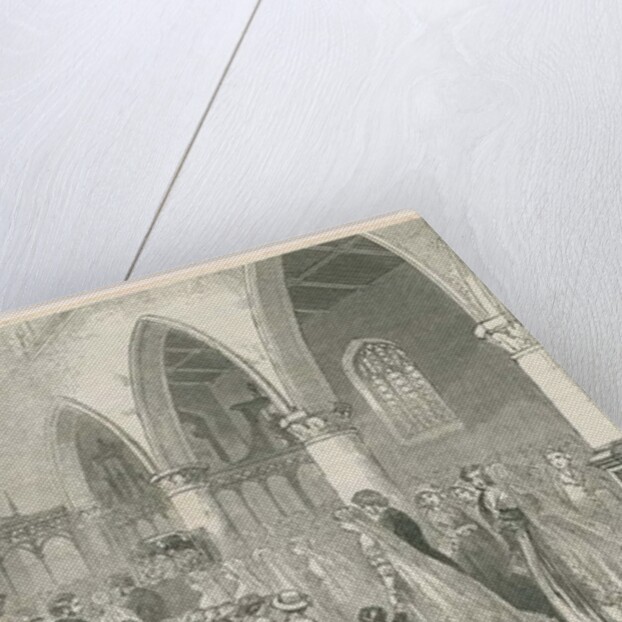 Interior of Trentham Church: woodcut engraving by School English