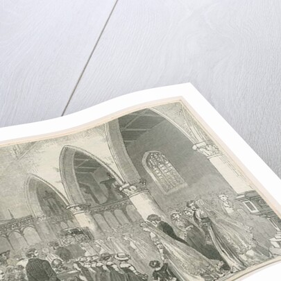 Interior of Trentham Church: woodcut engraving by School English