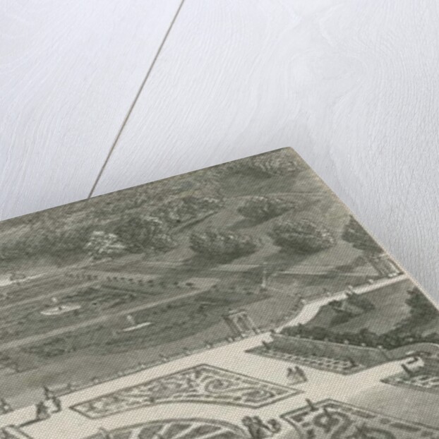 Trentham Gardens: woodcut engraving by School English