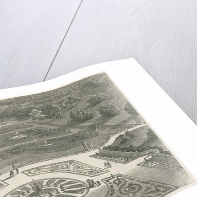 Trentham Gardens: woodcut engraving by School English