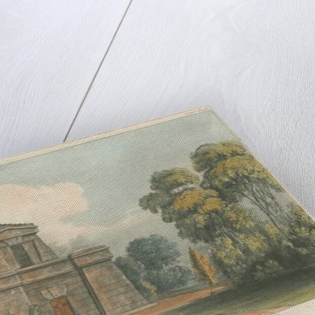Trentham - The Mausoleum: coloured lithograph, nd [c 1824] by John Gendall