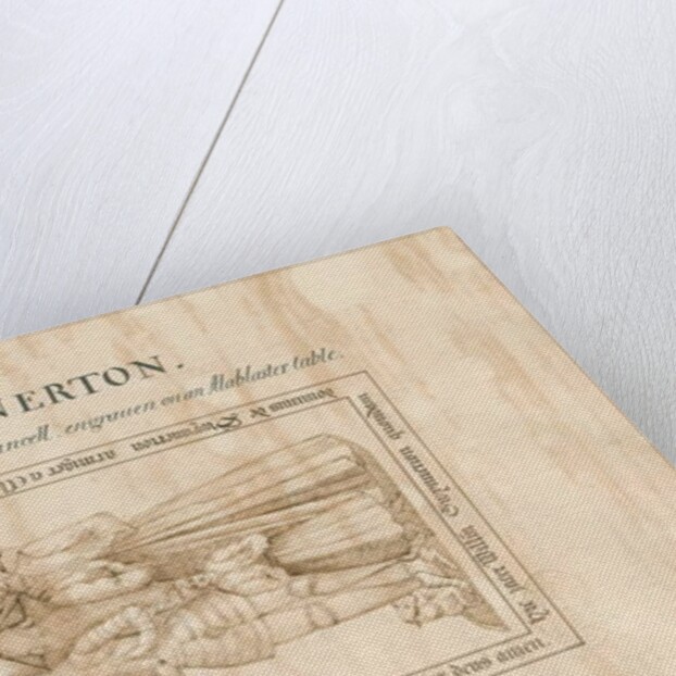 Swynnerton Church - Monument to William Swynnerton: pen and ink drawing by John Robert Fernyhough