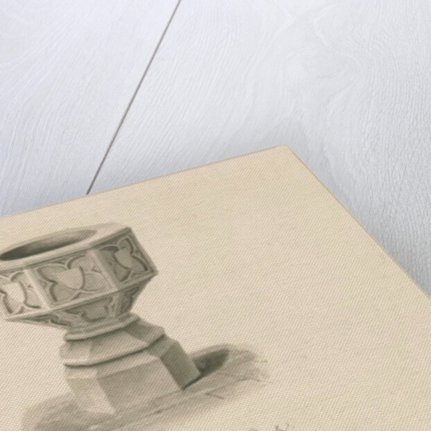 Font in Wichnor Church by John Buckler