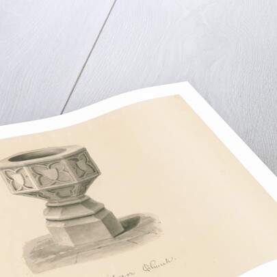 Font in Wichnor Church by John Buckler