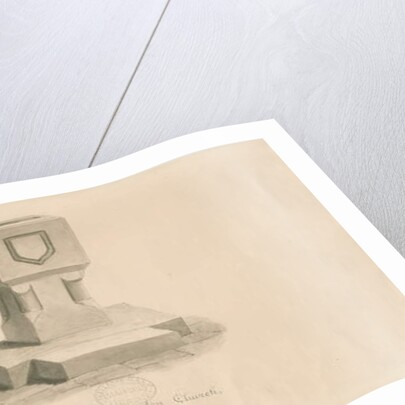 Font in Swynnerton Church by John Buckler