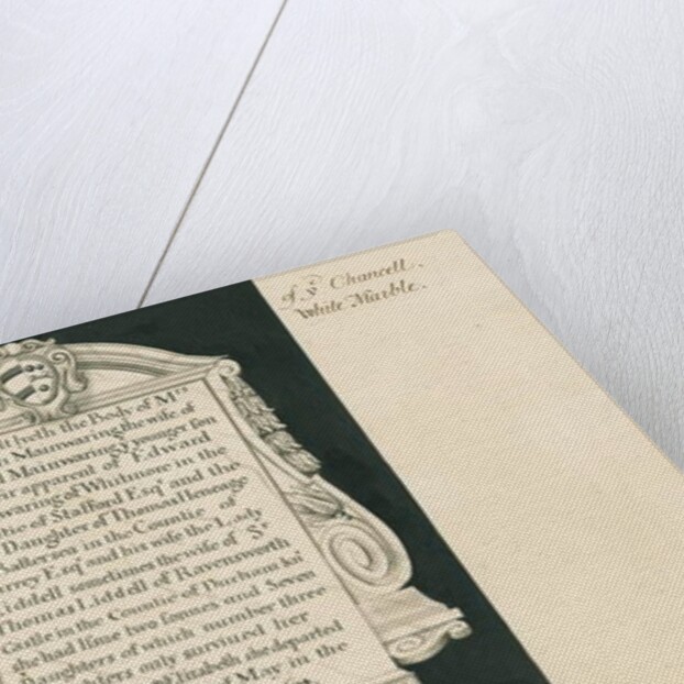 Whitmore Church - Tablet to Mrs. Elizabeth Mainwaring: pen and wash drawing, nd [19th cent] by John Robert Fernyhough