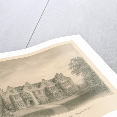 Whittington Hall: sepia drawing, 1838 by John Buckler