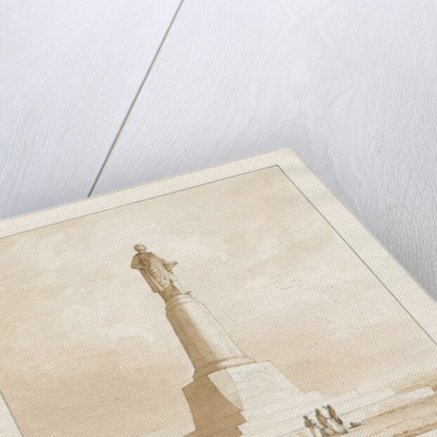 Trentham - Monument to Duke of Sutherland: pen and wash drawing, 1838 by Thomas Peploe Wood