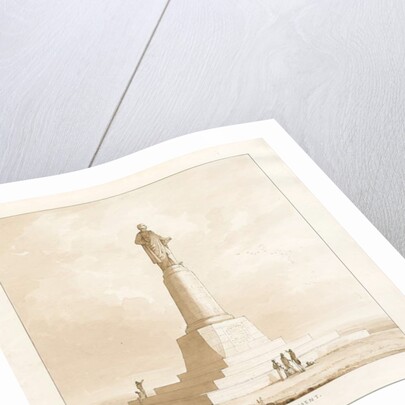 Trentham - Monument to Duke of Sutherland: pen and wash drawing, 1838 by Thomas Peploe Wood