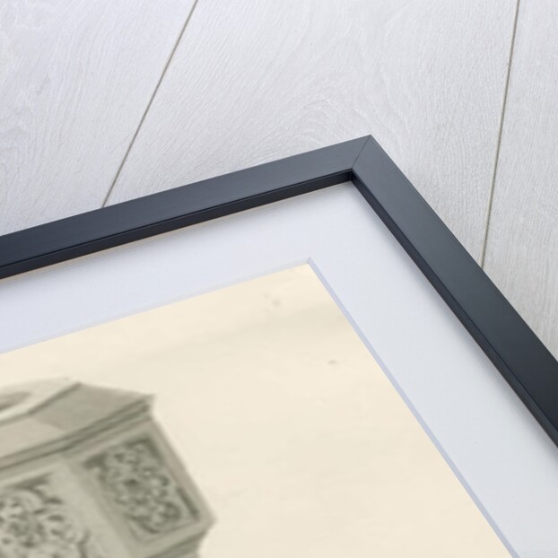 Font in Trentham Church by John Buckler