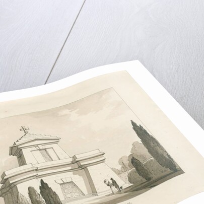 Trentham - The Mausoleum: pen and wash drawing by Thomas Peploe Wood