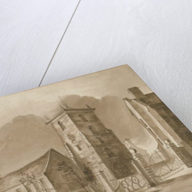 Willenhall Church: sepia drawing, nd [1844] by Henry James Noyes