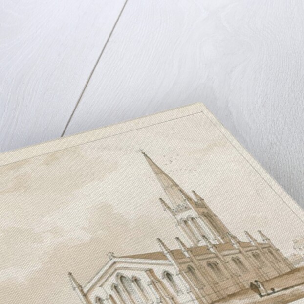 Tunstall Church: pen and wash drawing, 1838 by Thomas Peploe Wood