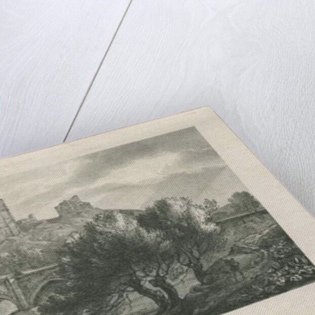 Tutbury Castle - South View: zincograph by William P Sherlock