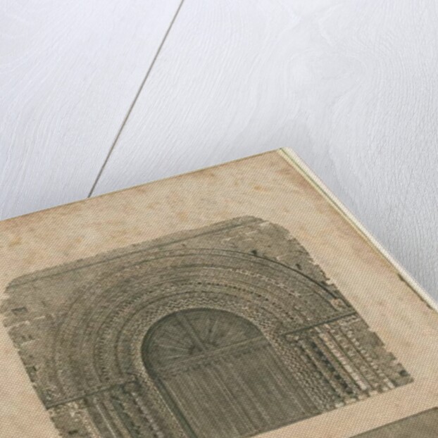 Tutbury Priory Church - West Doorway: woodcut engraving by School English