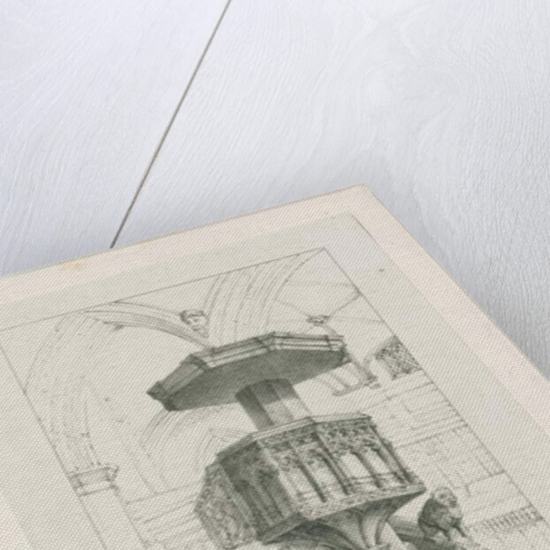 Wolverhampton - Pulpit in St. Peter's Church: lithograph, nd [c 1844] by Robert Noyes