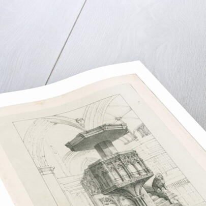 Wolverhampton - Pulpit in St. Peter's Church: lithograph, nd [c 1844] by Robert Noyes