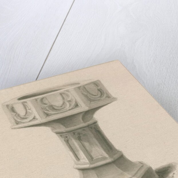 Font in Tutbury Priory Church by John Buckler