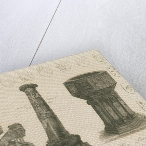 Wolverhampton - Pulpit, Pillar and Font in St. Peter's Church by Stebbing Shaw