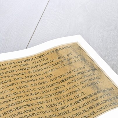 Wolverhampton - Latin epitaph of Admiral Richard Leveson in St. Peter's Church by School English