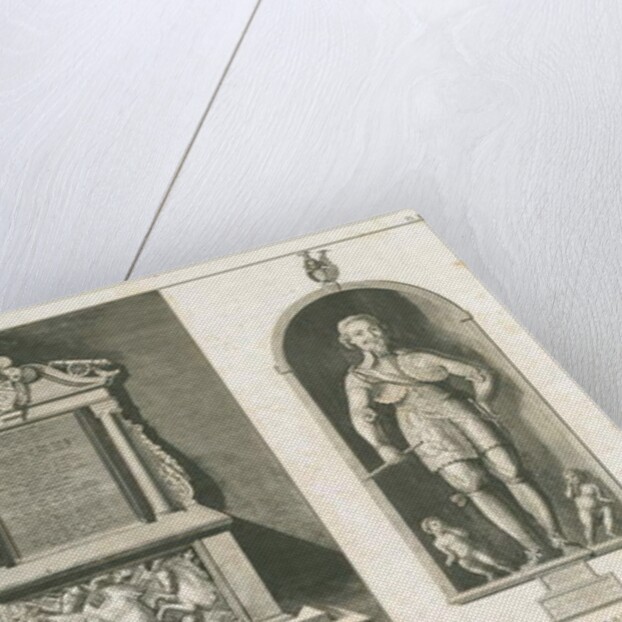 Wolverhampton - Monuments of Colonel John Lane and of Admiral Richard Leveson: engraving by Stebbing Shaw