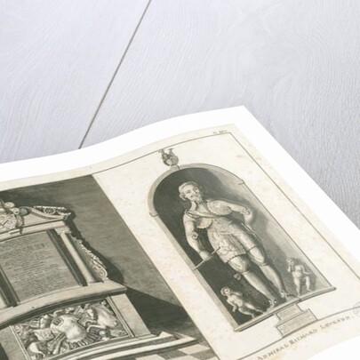 Wolverhampton - Monuments of Colonel John Lane and of Admiral Richard Leveson: engraving by Stebbing Shaw