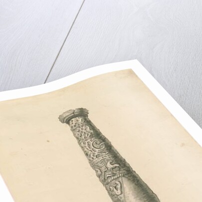 Wolverhampton - Saxon pillar in St. Peter's Church-yard: sepia drawing, nd [late 18th cent] by T Carter