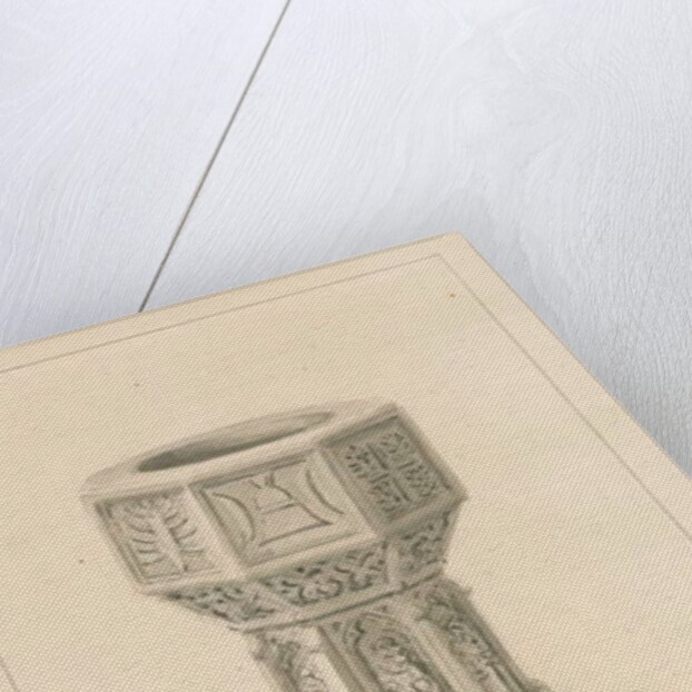 Wolverhampton - Font in St. Peter's Church by John Buckler