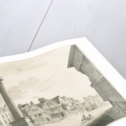 Wolverhampton - Market Place: sepia drawing, nd [mid 19th cent] by Robert Noyes