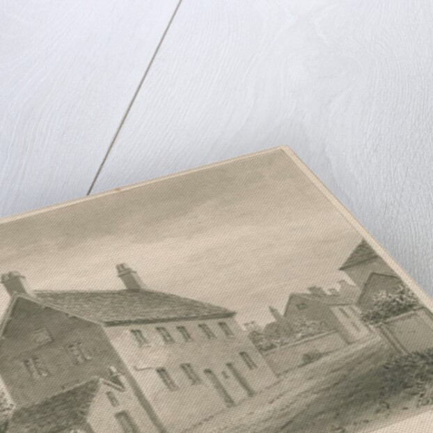 Uttoxeter Town - Free School: sepia wash drawing, 1839 by John Buckler