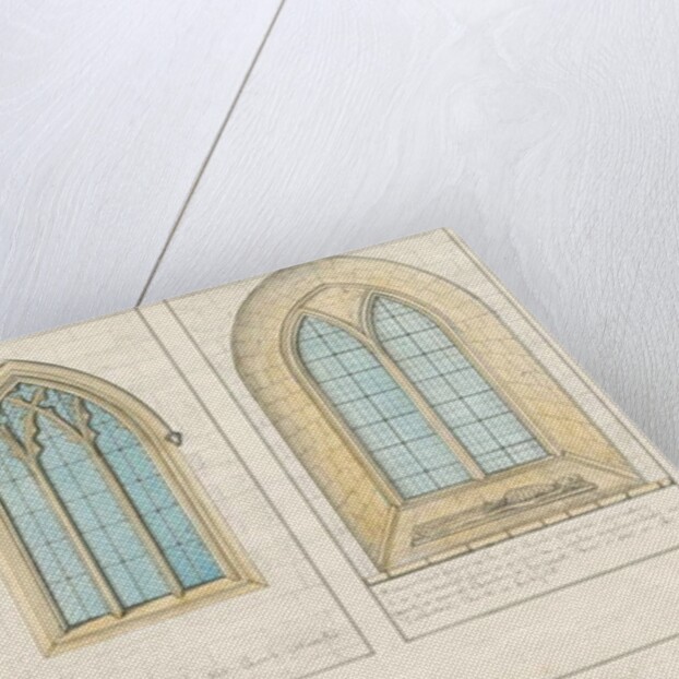 Uttoxeter Church [Old] - Architectural drawing of 'Gothic' windows by School English