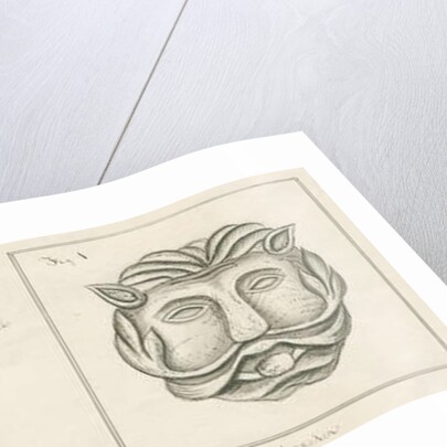 Uttoxeter Church - Carved Head: pen and wash drawing, nd [?mid 19th cent] by John Robert Fernyhough