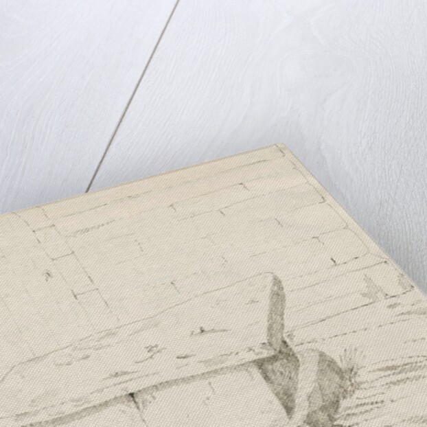 Uttoxeter Church - Old Tomb Stone: pen and ink drawing by School English